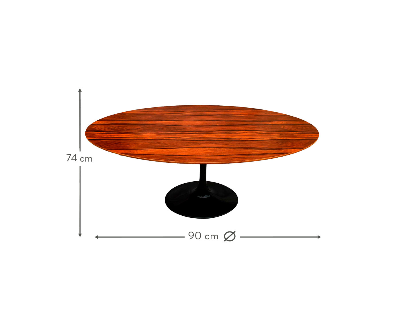 Mesa Saarinen Oval Pau Ferro Base Preta image number 4