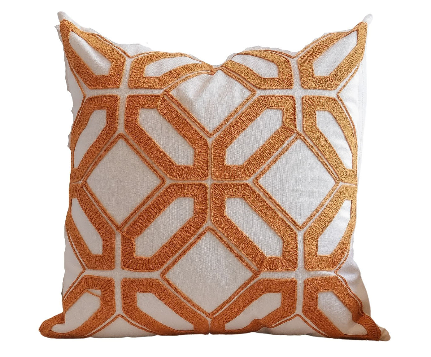 Almofada Souq Alto Relevo Bordado - Off White e Cobre - image 0