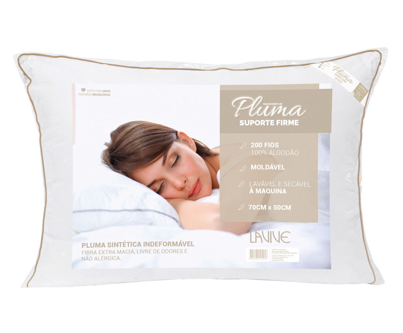 Travesseiro Pluma Firme 200 Fios - 50X70cm - image 0