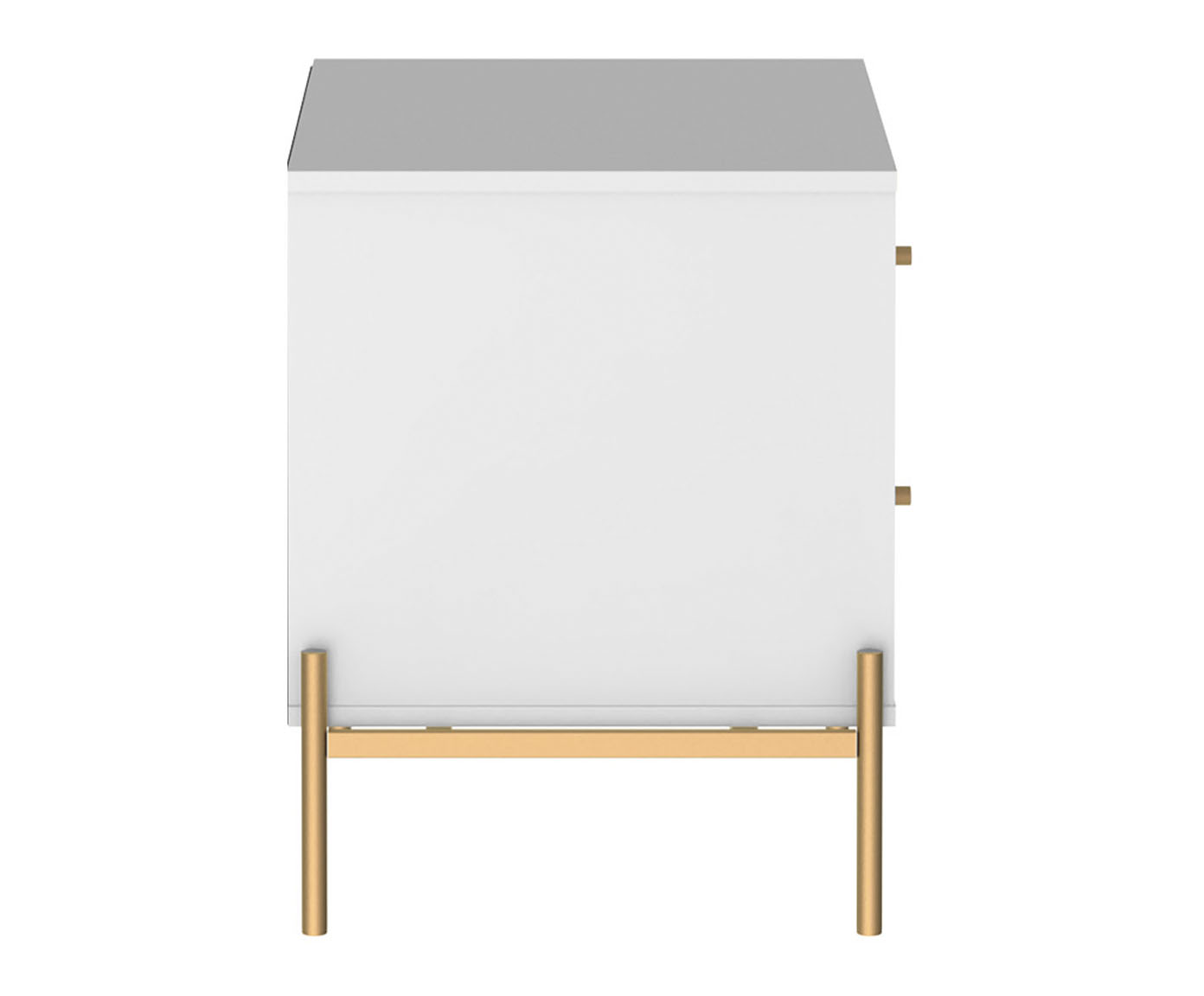Mesa de Cabeceira Jasper - Branco Gloss e Dourado image number 2
