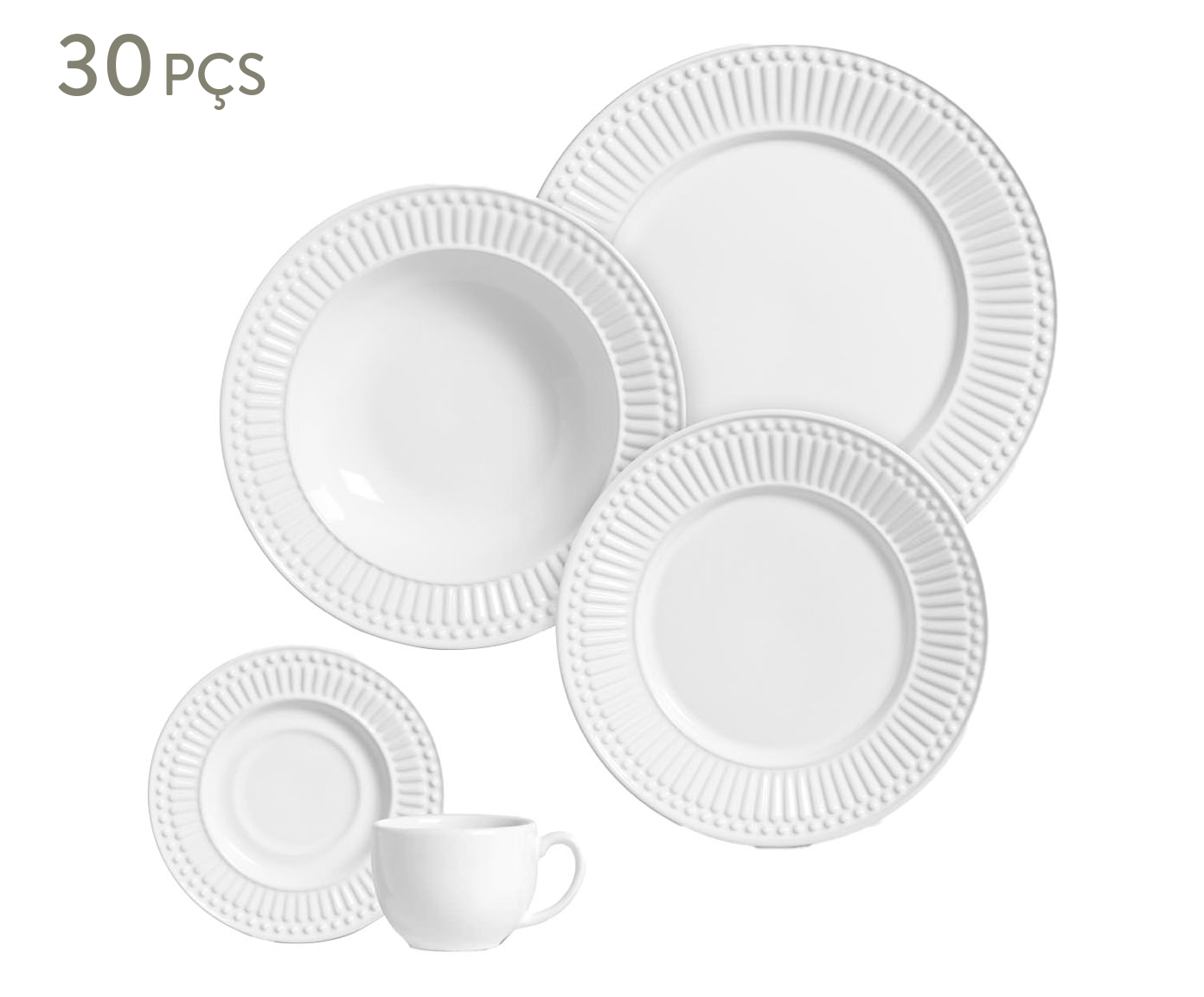 Aparelho de Jantar Branco Roma 30 pe&ccedil;as - image 0