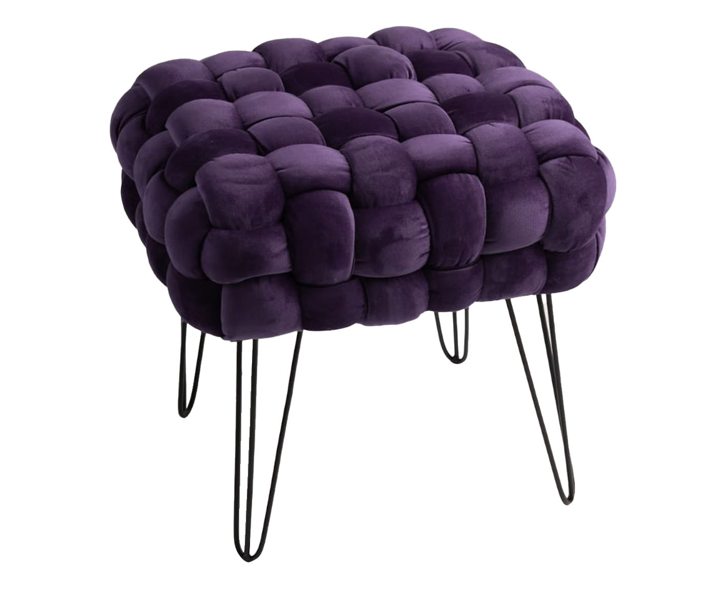 Puff em Veludo Maxi Tricot Roxo - image 0