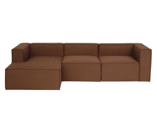 Sof&aacute; 3 M&oacute;dulos Chaise Esquerdo Mensa Terracota image number 0