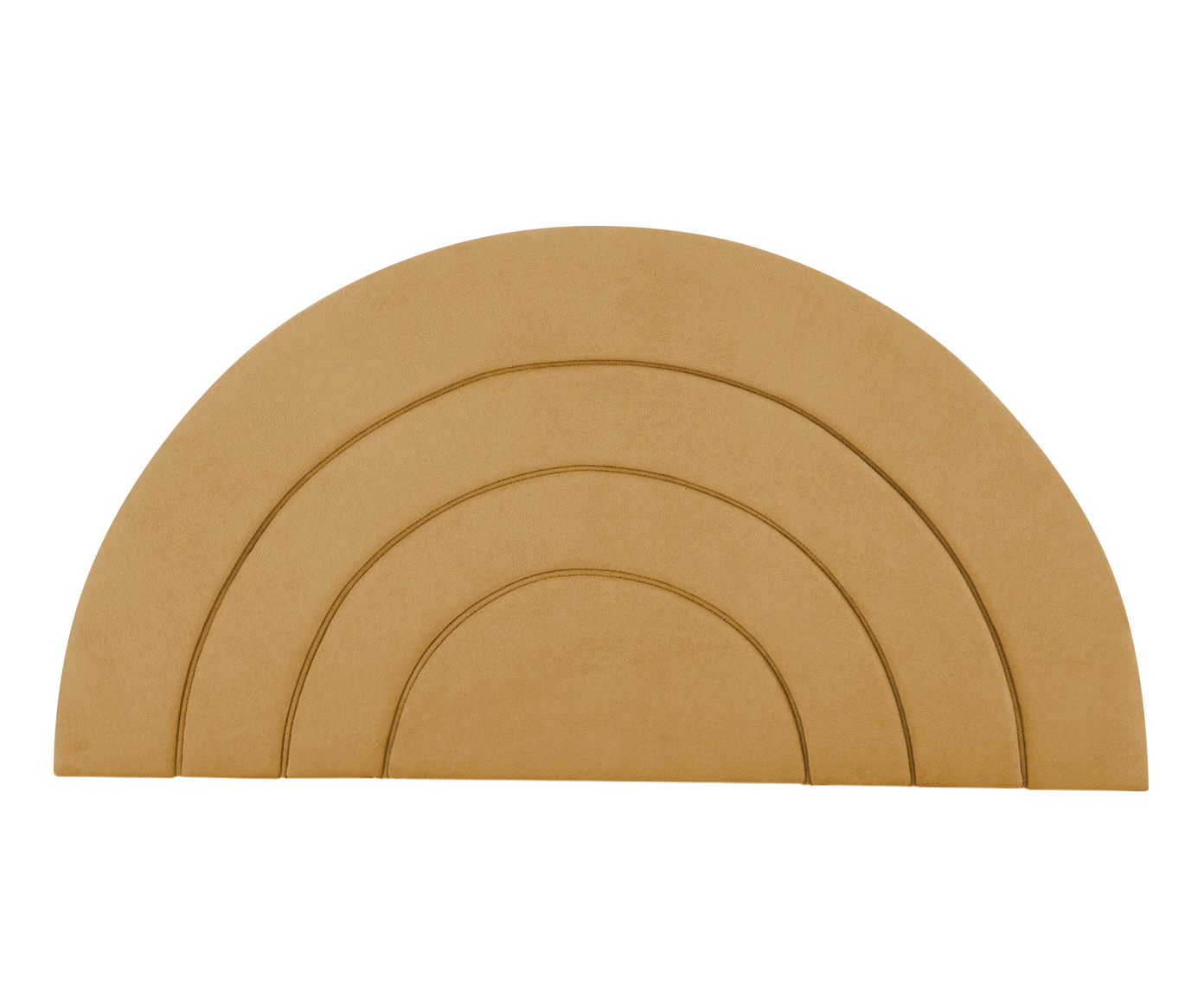 Cabeceira em Boucle Aveludado Arco Amarelo Ocre - image 0