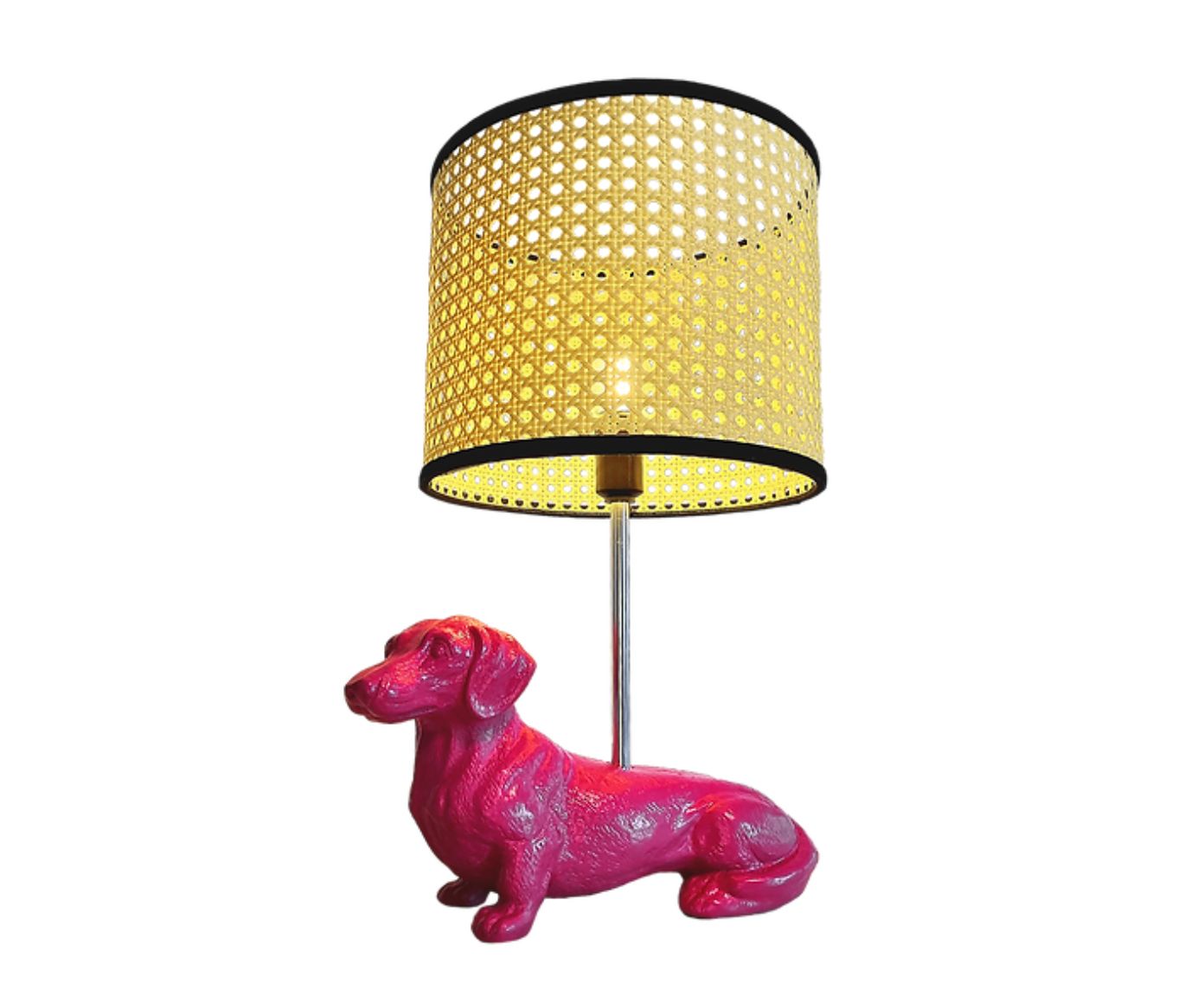 Base Lumin&aacute;ria Cachorro Dachshund Rosa Bivolt - image 0