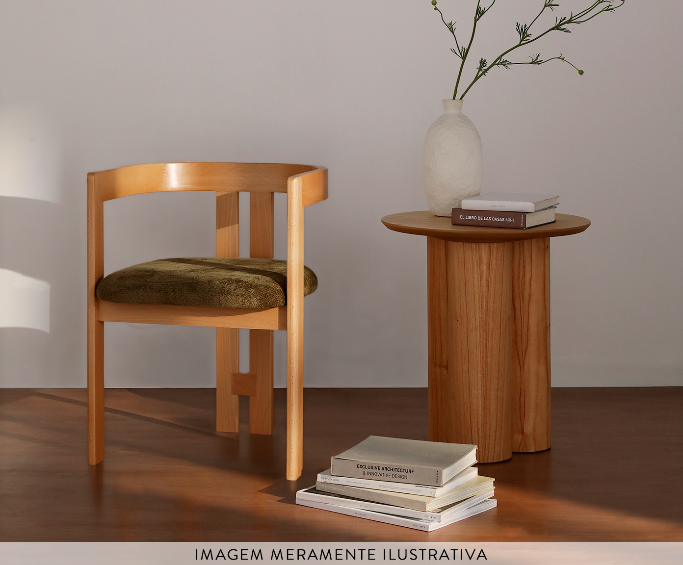 Cadeira Oka  Natural e Off White image number 4