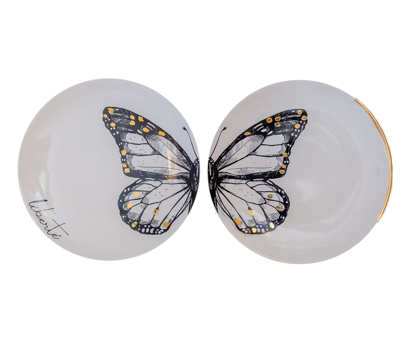 Jogo de Pratos Decorativos em Porcelana Papillon - image 0