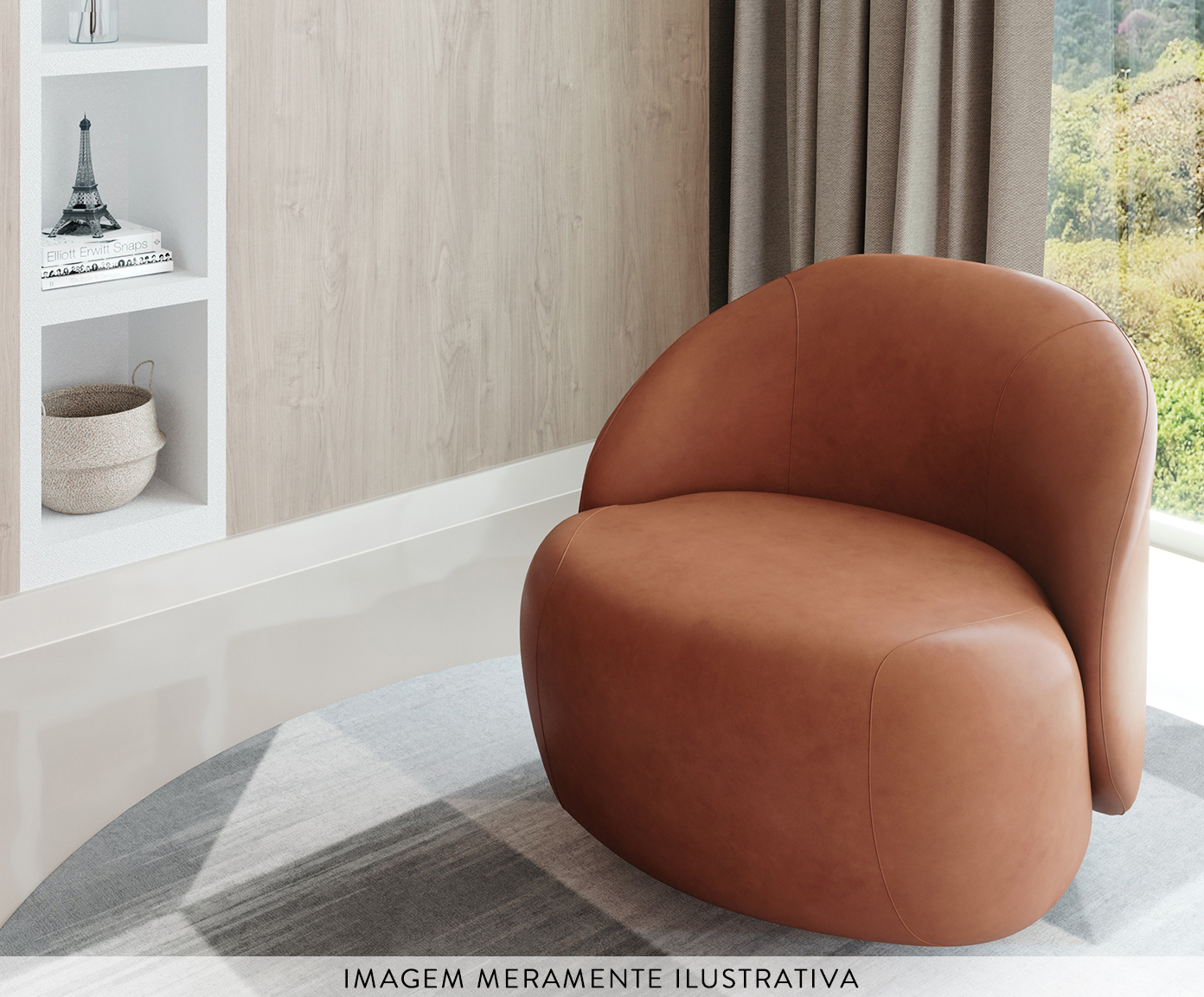 Poltrona Zoe Girat&oacute;ria Marrom image number 2