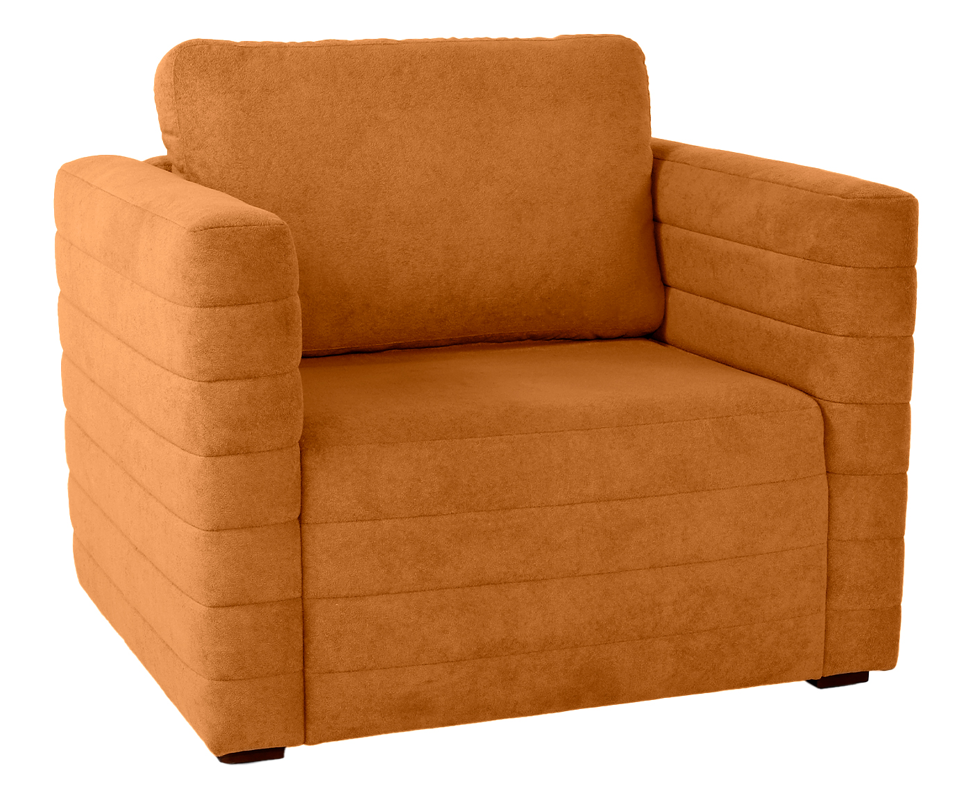 Poltrona Gom em Boucle aveludado - Terracota - image 0