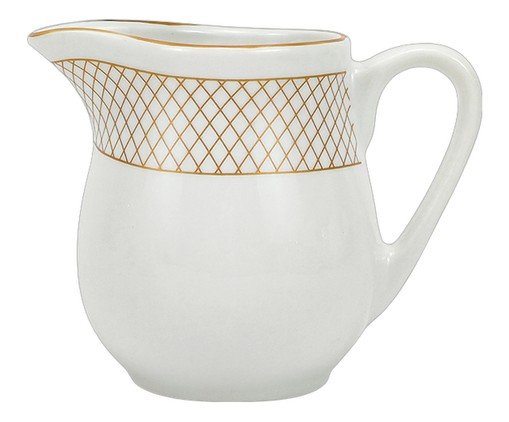 Leiteira em Porcelana Regal Branco e Dourado - image 0