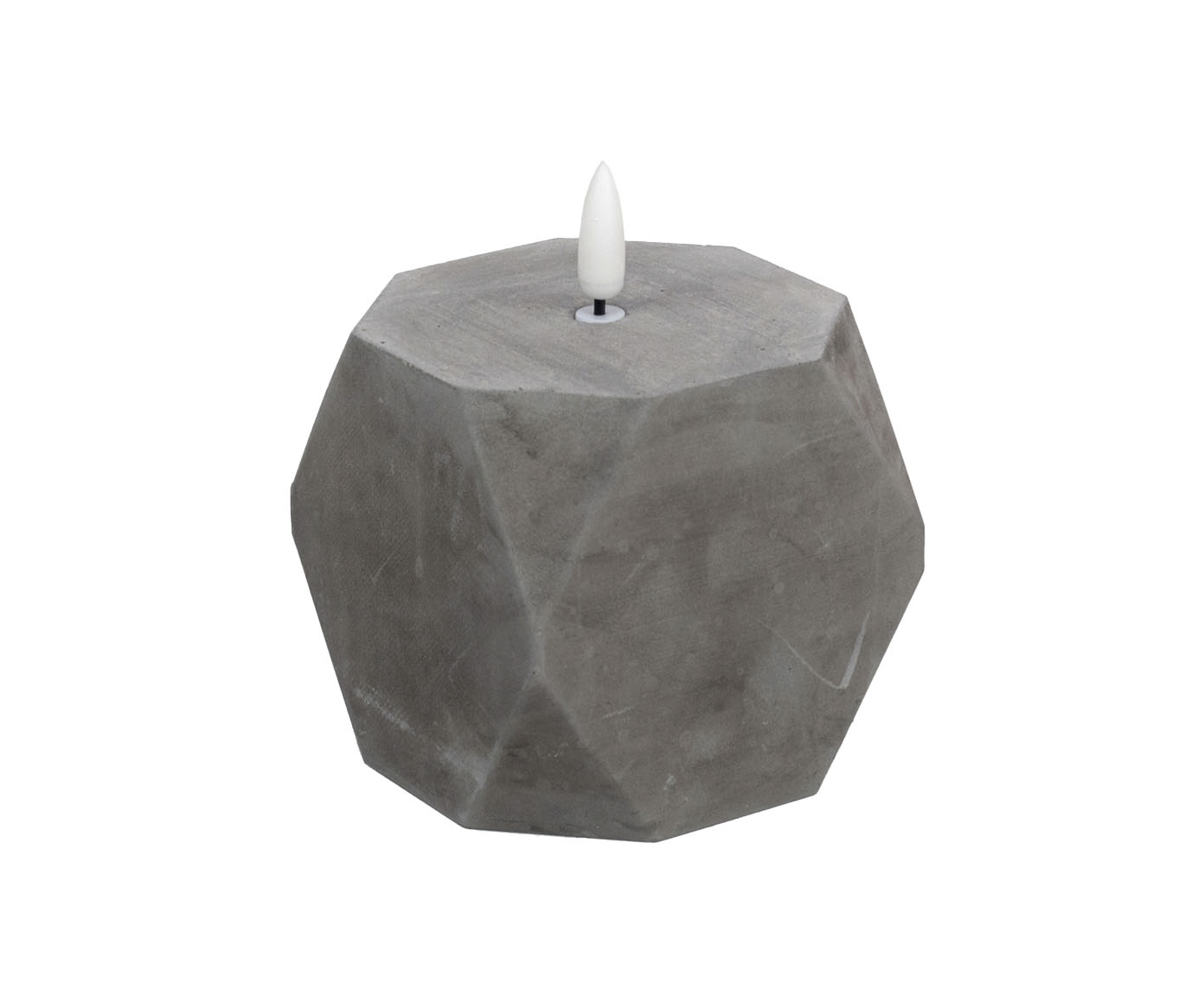 Vela Sextavada com Led e Chama 3D Cinza - image 0