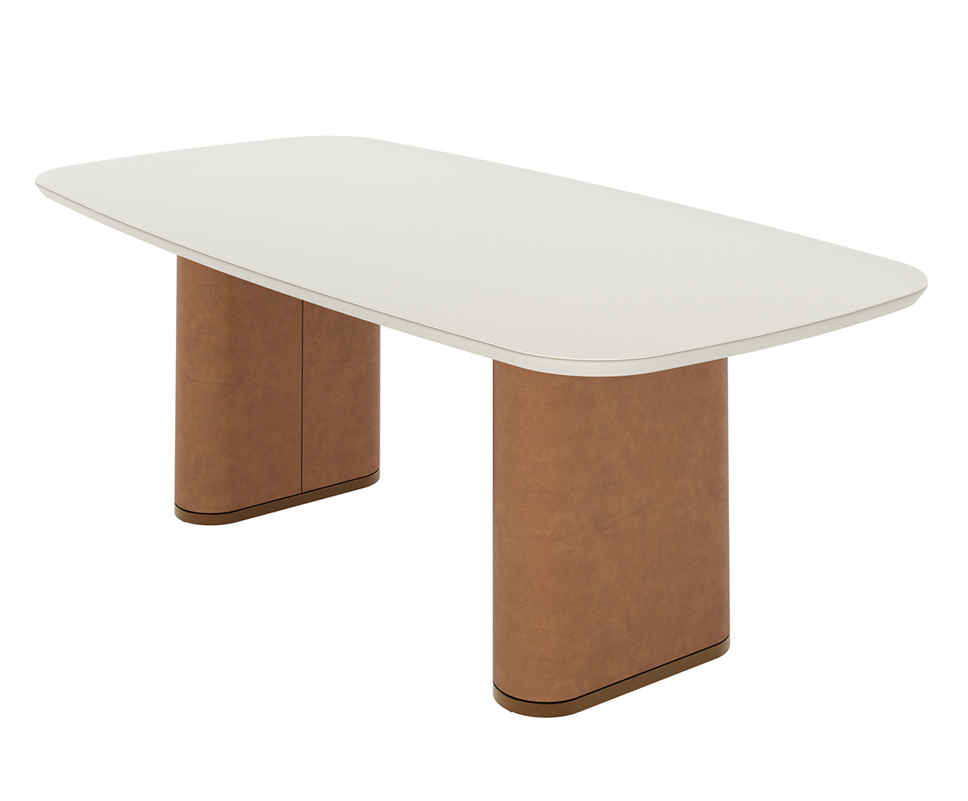 Mesa Lintz 1.8 Off-White Fosco e Caramel image number 2