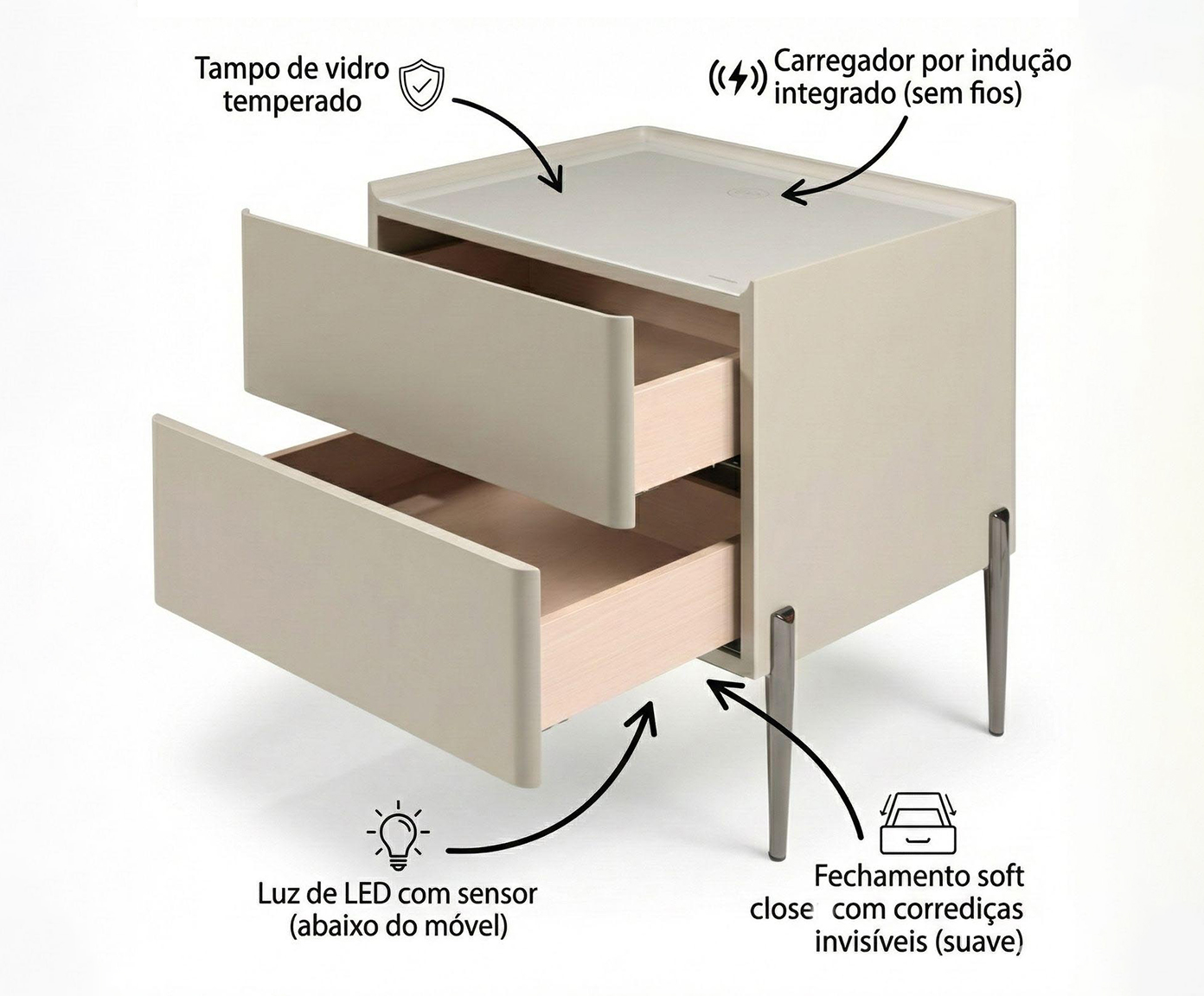 Mesa de Cabeceira Inteligente Smart Premium image number 6