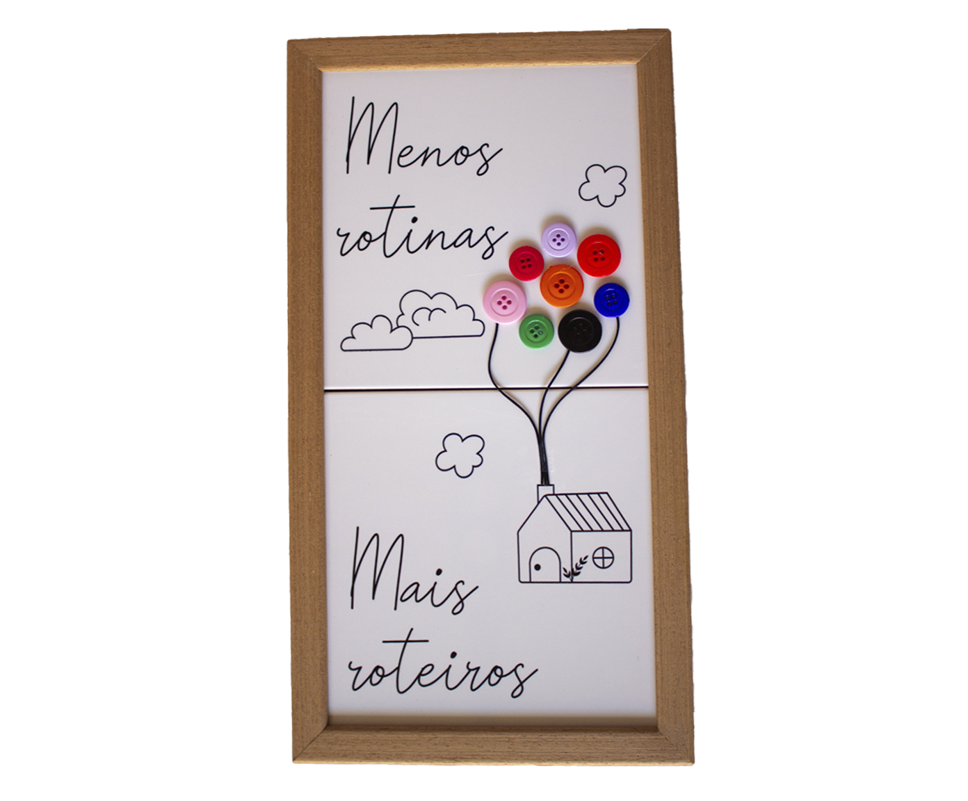 Conjunto de Azulejo Decorativo "Menos Rotinas, Mais Roteiros Moldura Clara" - image 0