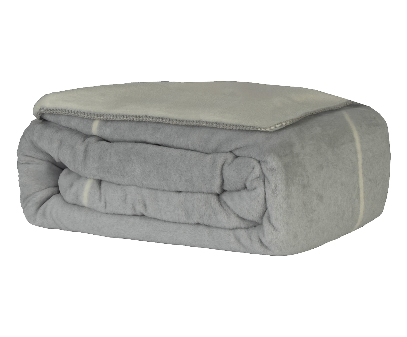 Cobertor Viana Prata e Off White - image 0