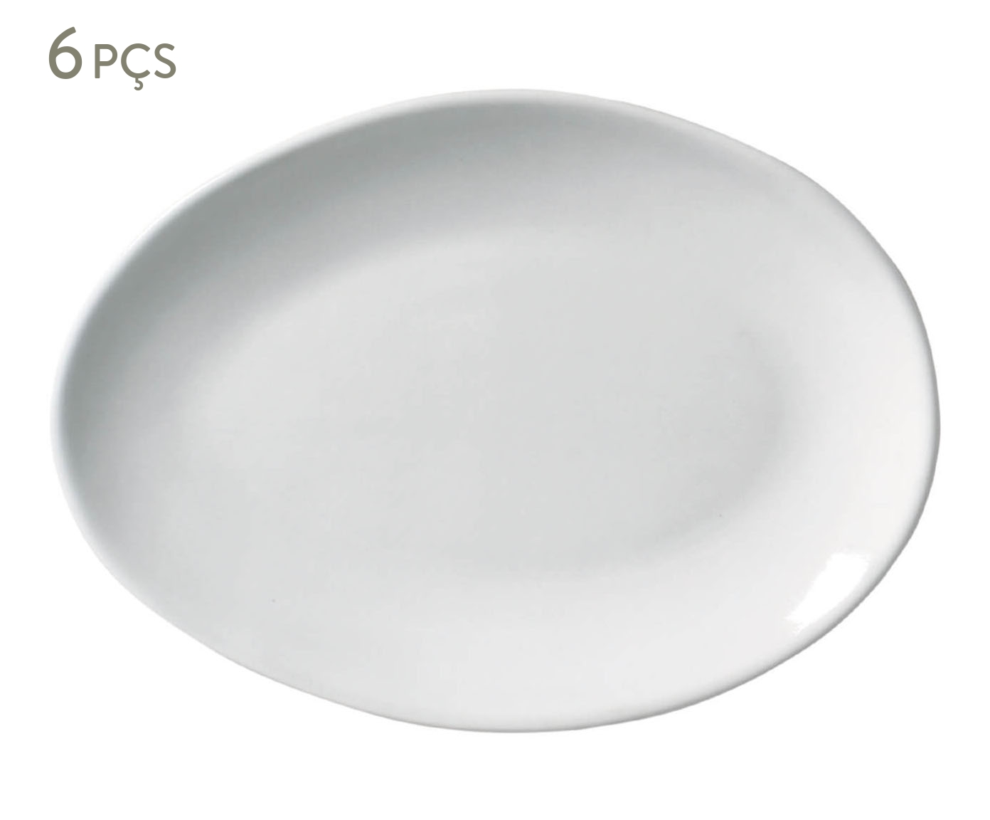 Jogo de Pratos para Sobremesa Oval Org&acirc;nico New White - image 0