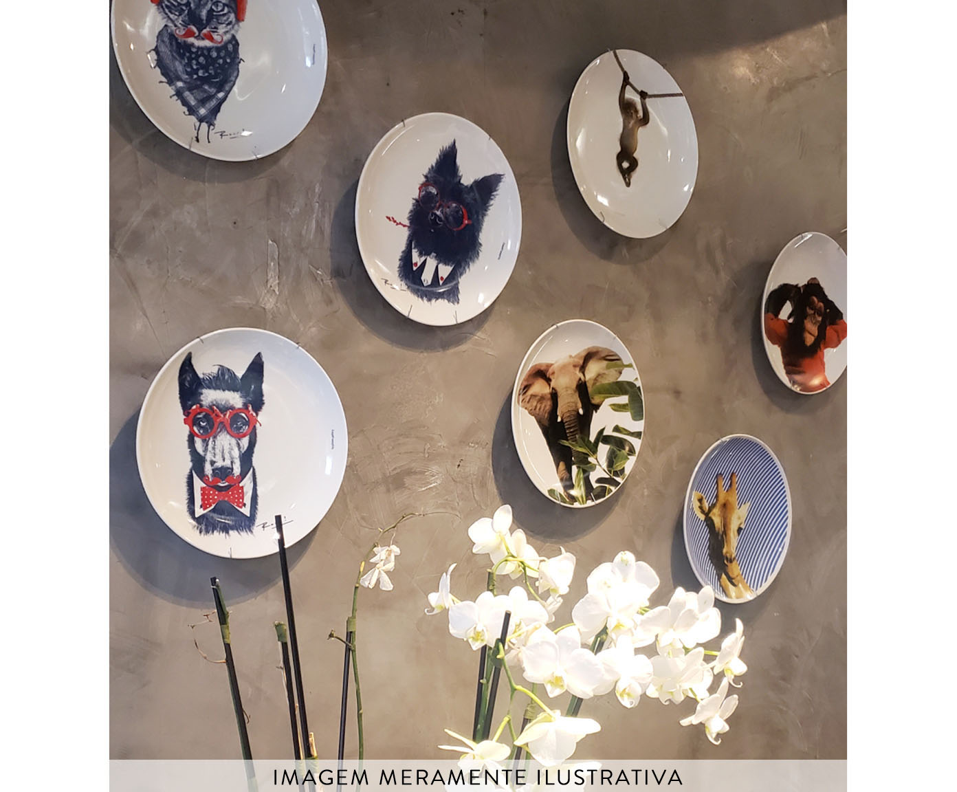 Prato de Porcelana Biker Cat Red&Blue Ronn Kools image number 6