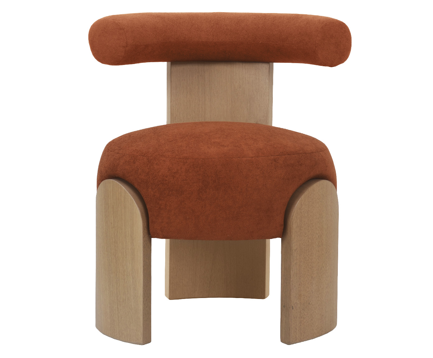 Poltrona Zoe em Boucle Terracota base Pecan image number 2