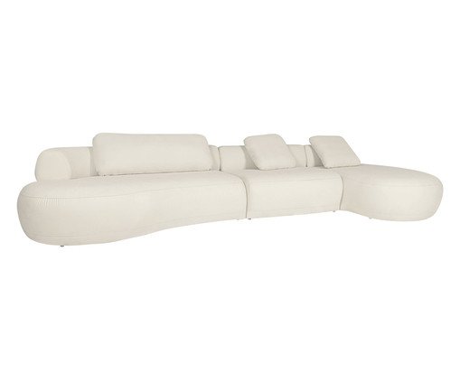 Sof&aacute; Laguna by Elle - Chaise Direita Boucle Off White VIII image number 3