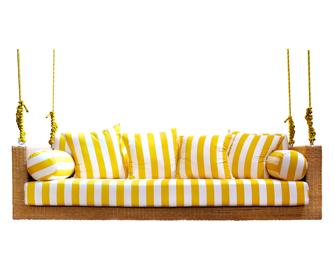 Sof&aacute; de Balan&ccedil;o de Fibra Sint&eacute;tica Maragogi - Branco e Amarelo - image 0