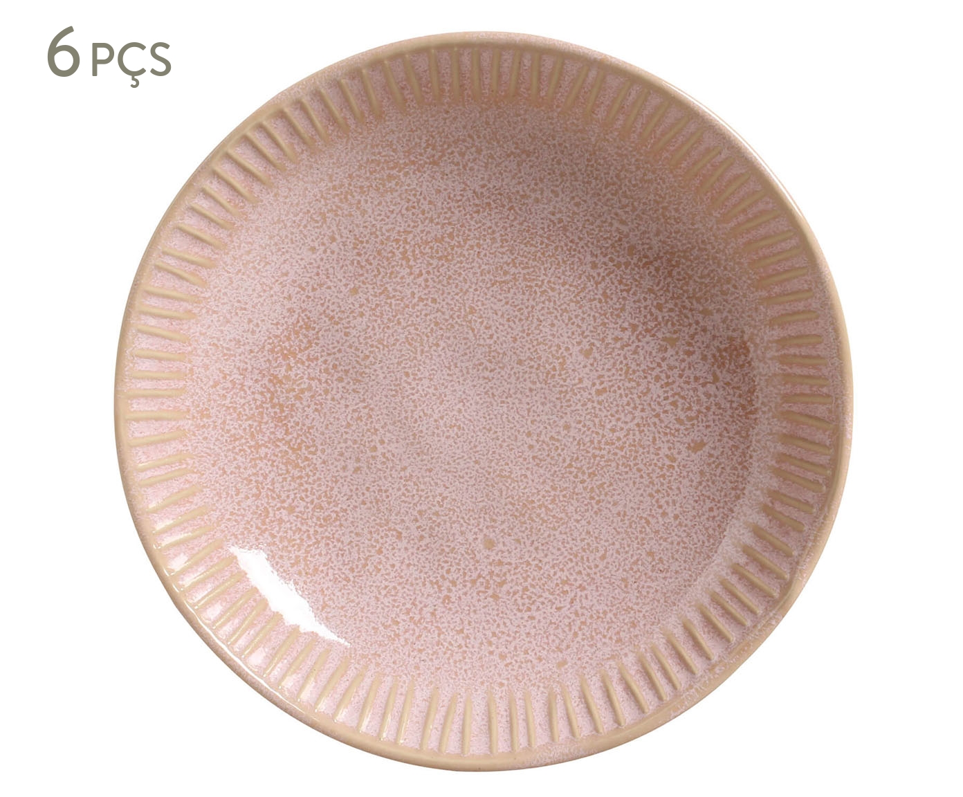 Jogo de Pratos Fundo Linhas Litchi Rosa - image 0