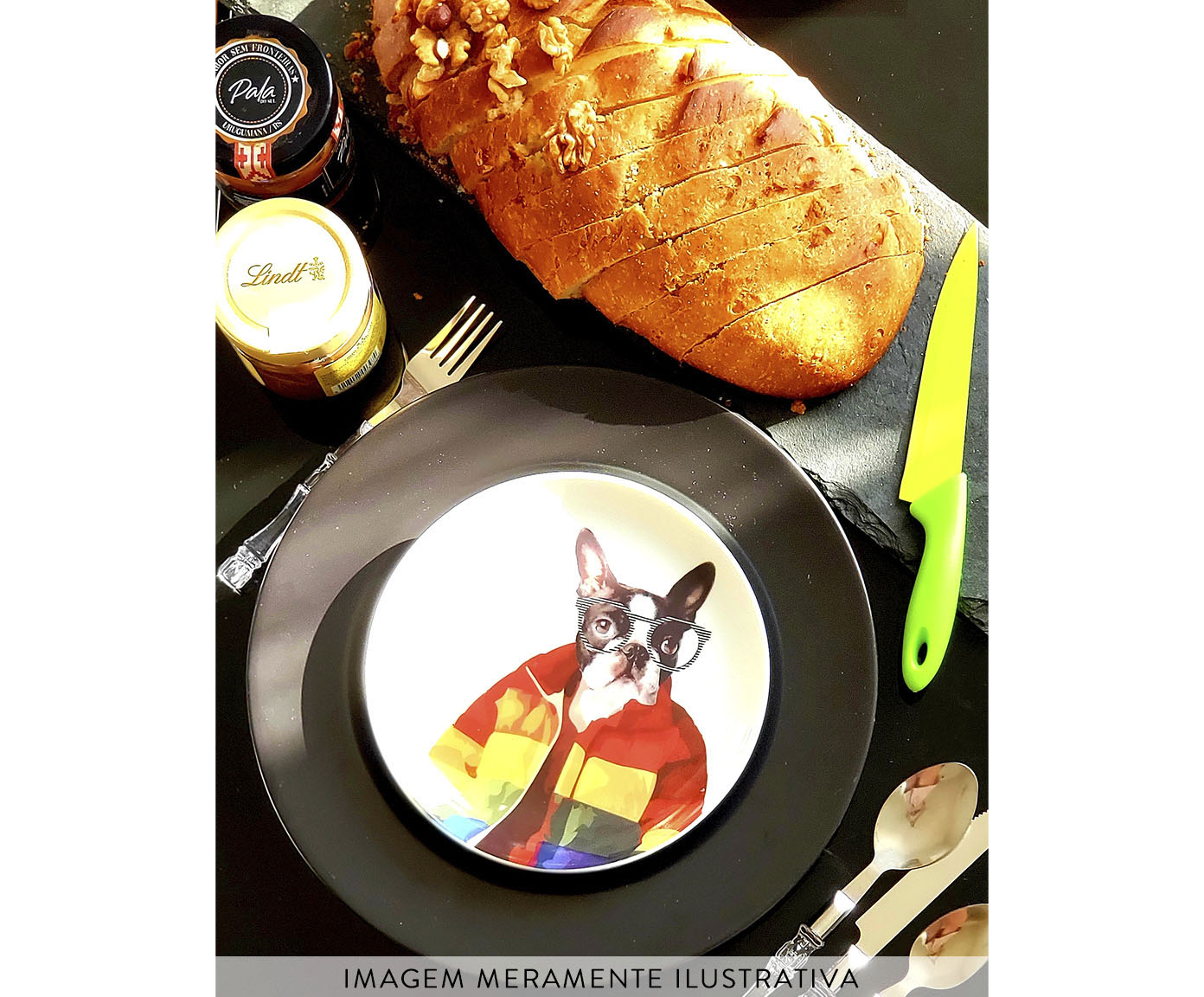 Prato em Porcelana Boston Terrier Fashion - image 1