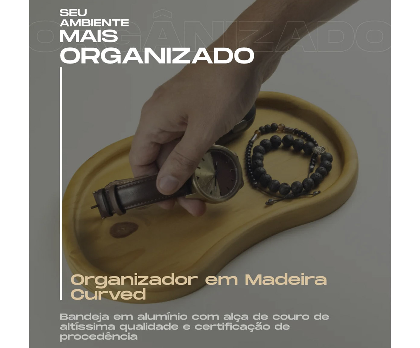 Organizador em Madeira Curved Marrom image number 5