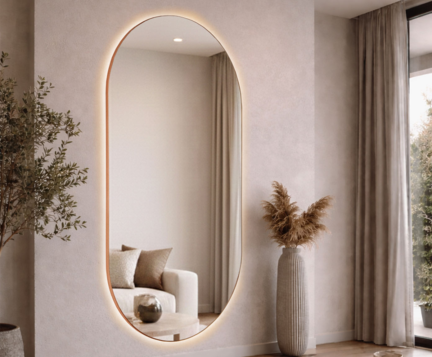 Espelho com Led Smart Doha Caramelo image number 4