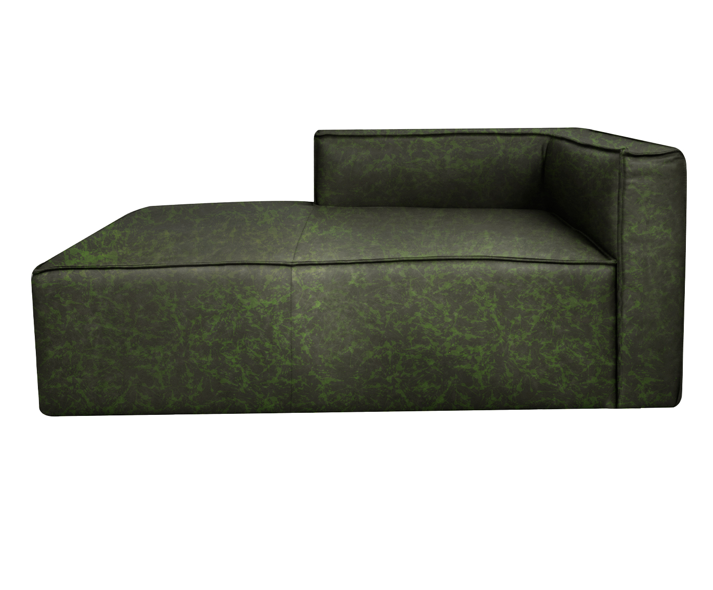Sof&aacute; M&oacute;dulo Chaise Esquerdo Mensa em Couro Verde image number 2