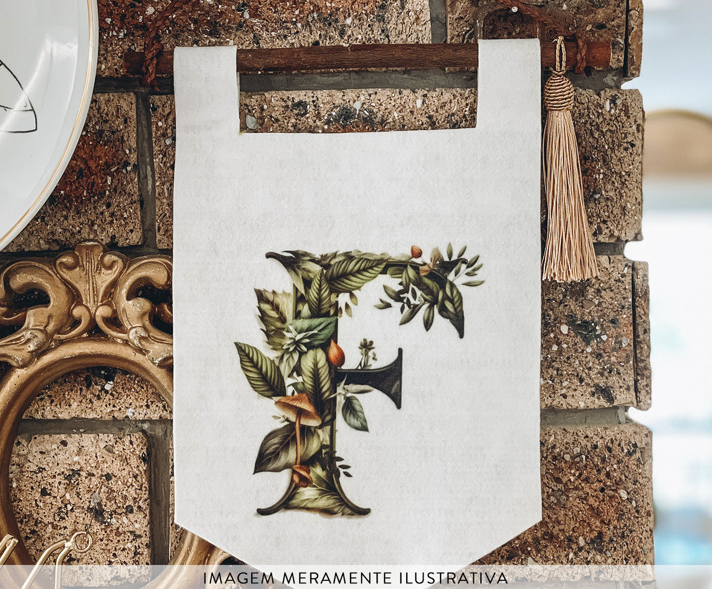 Fl&acirc;mula Monograma Bot&acirc;nico 'F' - image 1