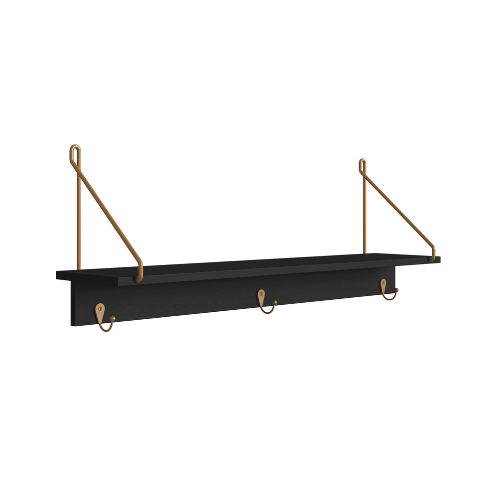 Prateleira Multiuso Industrial com Ganchos Nero e Dourado - image 0