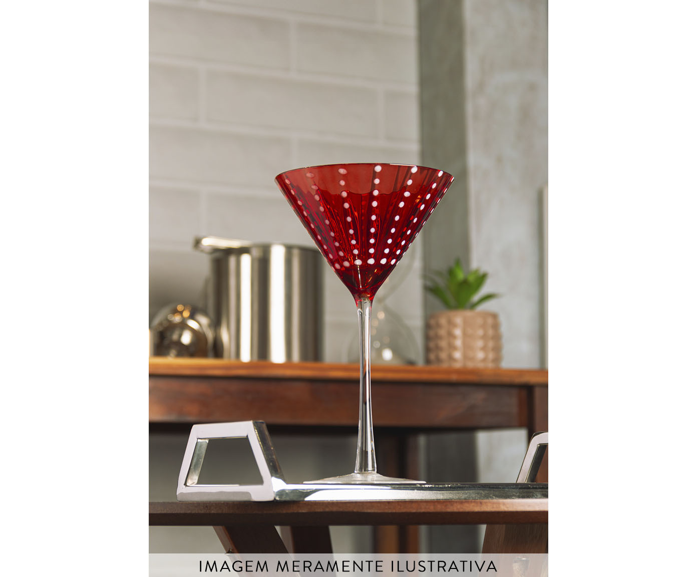 Jogo de Ta&ccedil;as para Martini Orqu&iacute;dea Vermelho image number 3
