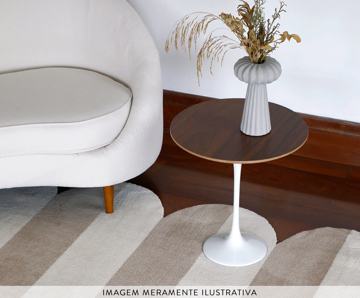 Mesa Saarinen Lateral Oval Carrara Base Preta image number 5
