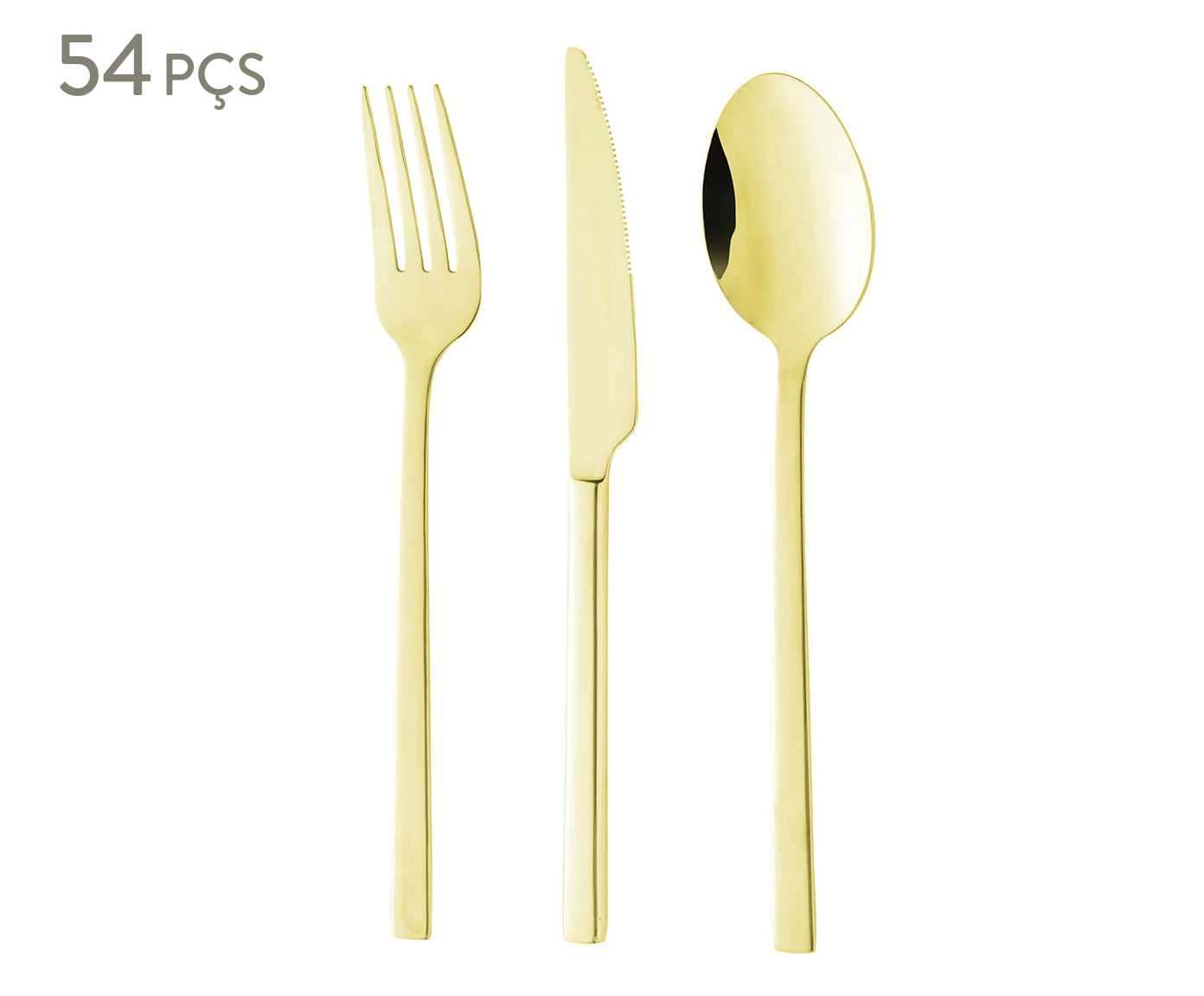 Faqueiro de A&ccedil;o Inox Firenze Dourado - image 0