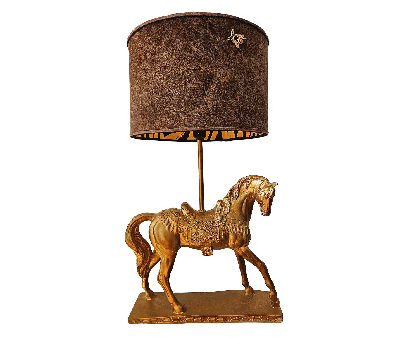 Base Lumin&aacute;ria Cavalo &Aacute;rabe Dourado Bivolt - image 1