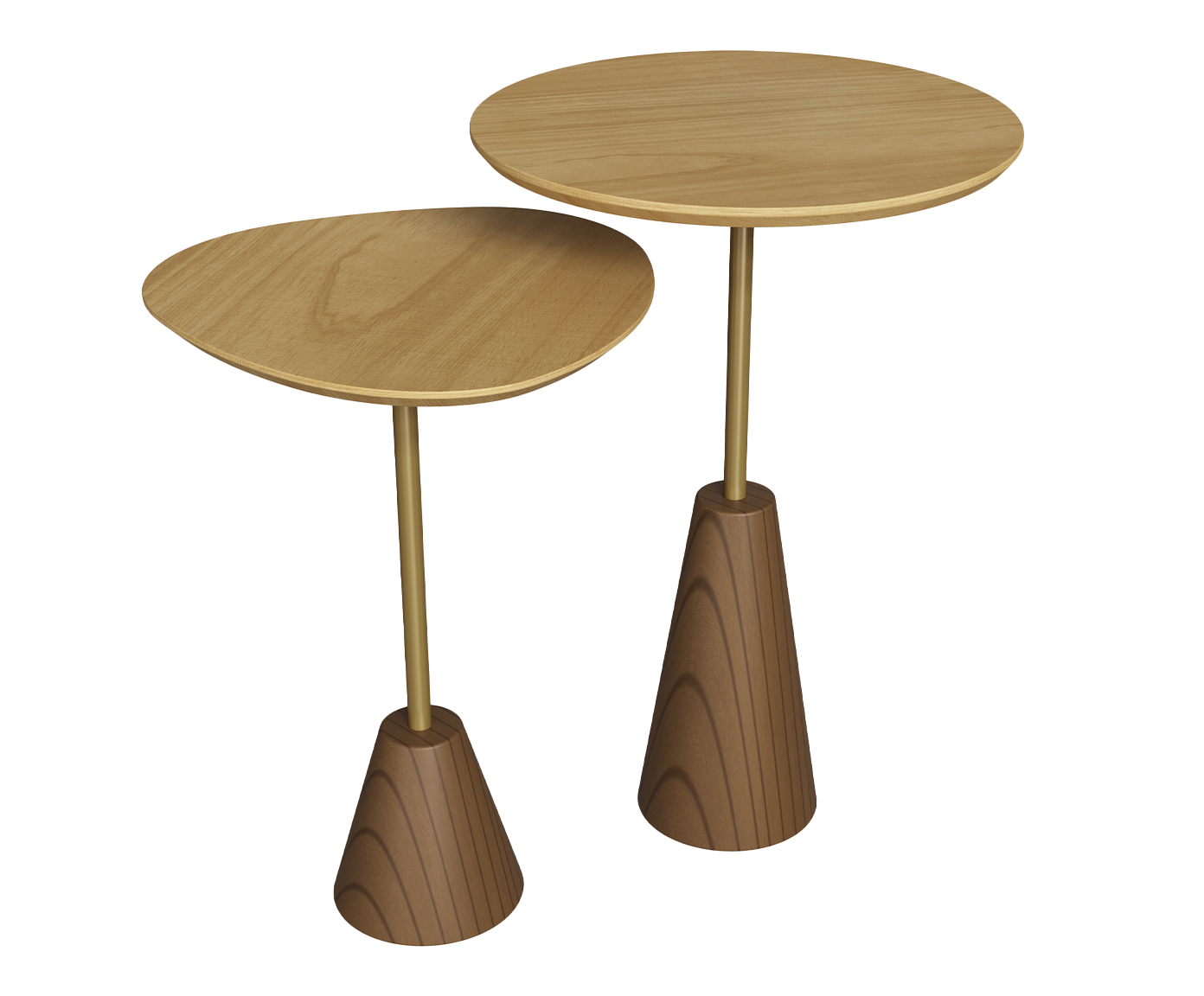 Conjunto Mesa de Canto Napoli Lamina Natural de Tawari - image 0