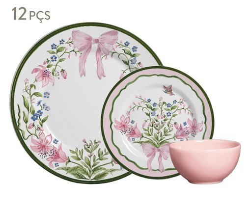 Aparelho de Jantar Bellet Bouquet Xll Rosa - image 0