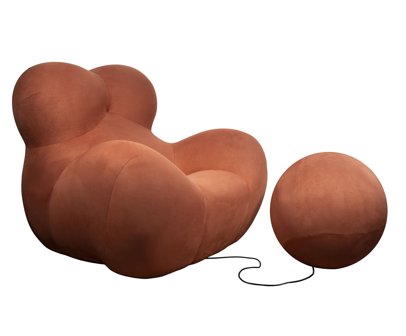 Poltrona com Pufe Femminile - Terracota - image 0