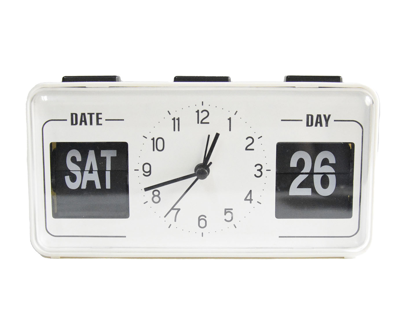 Rel&oacute;gio de Mesa com Calend&aacute;rio Branco - image 0