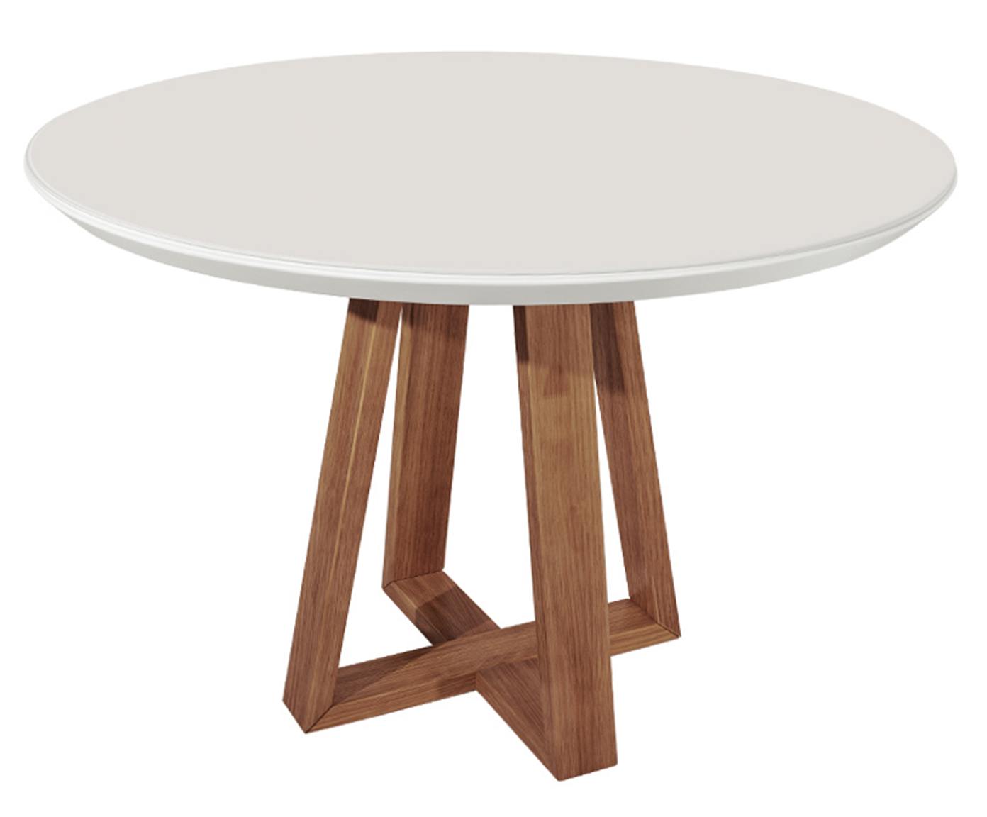 Mesa Bennet Redonda - Off White e Natural - image 0