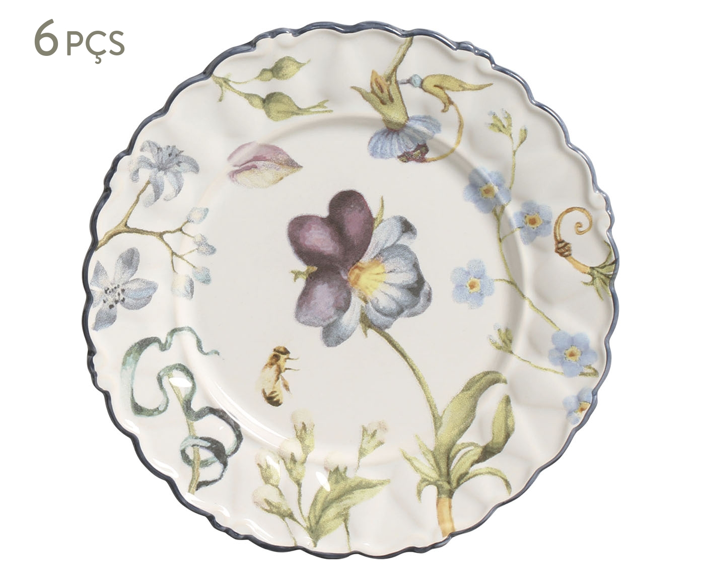 Jogo de Pratos de Sobremesa Romantic Flowers - image 0