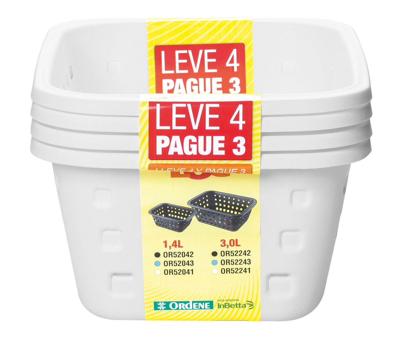 Jogo de Cestos Organizadores Log - Branco - image 0