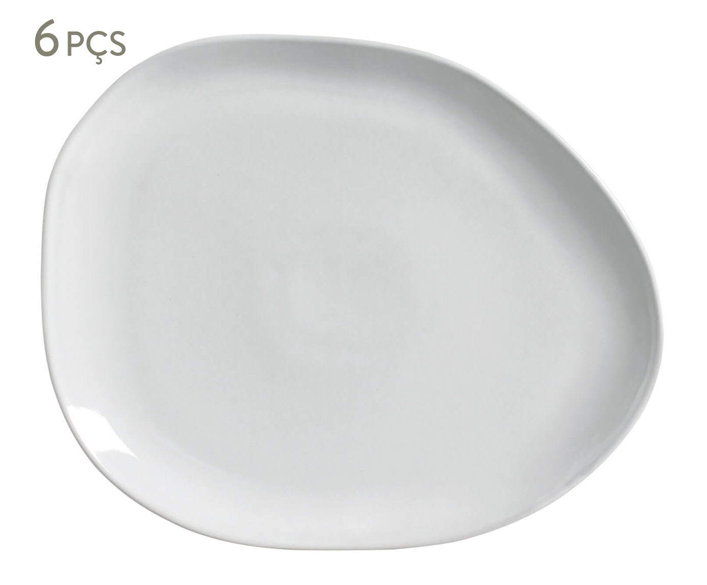 Jogo de Pratos Raso Oval Org&acirc;nico New White - image 0