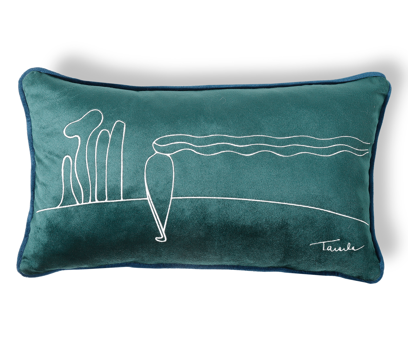 Capa de Almofada Bordada Figura S&oacute; de Tarsila do Amaral Verde - image 0
