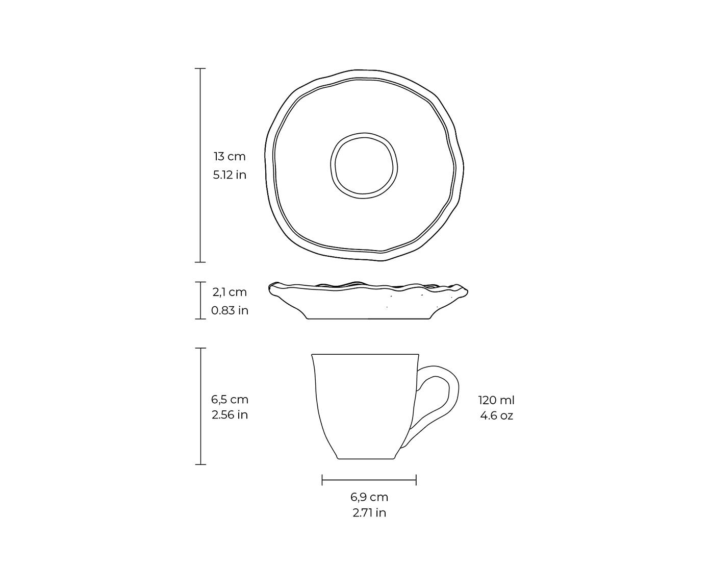 Jogo de X&iacute;cara para Caf&eacute; Org&acirc;nico Eco Stone Arenito Branco image number 3