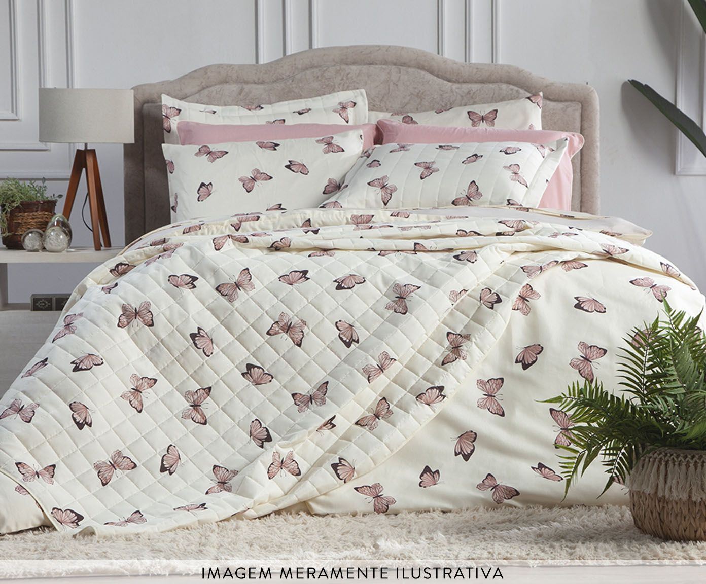 Capa Duvet Essencialle Borboletas Branco image number 5