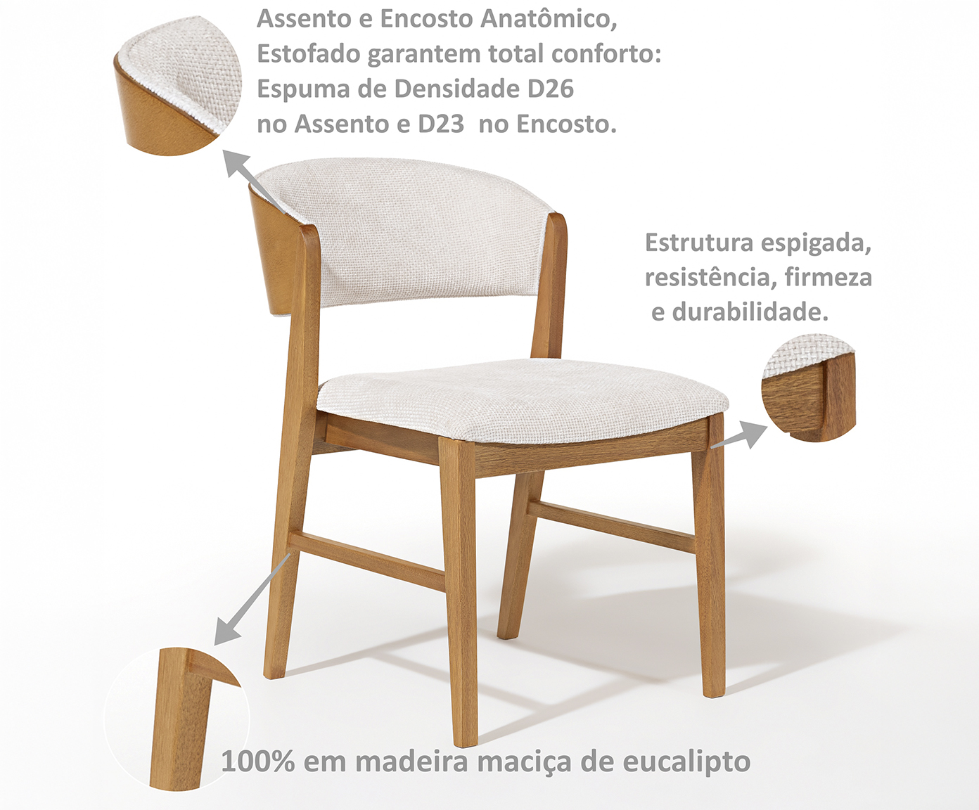 Cadeira Canad&aacute; em Madeira Maci&ccedil;a de Eucalipto image number 2