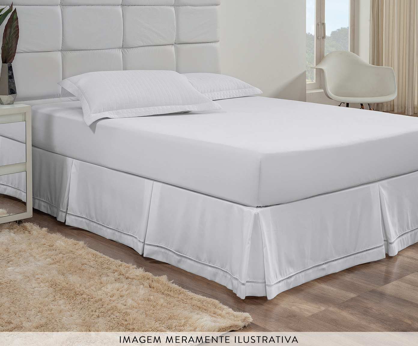 Saia para Cama Box Palito Branca - image 1