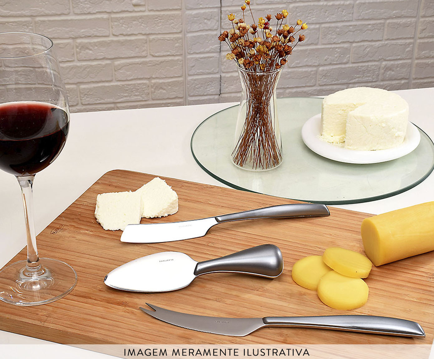 Jogo para Queijo Glamour Prateado - image 1