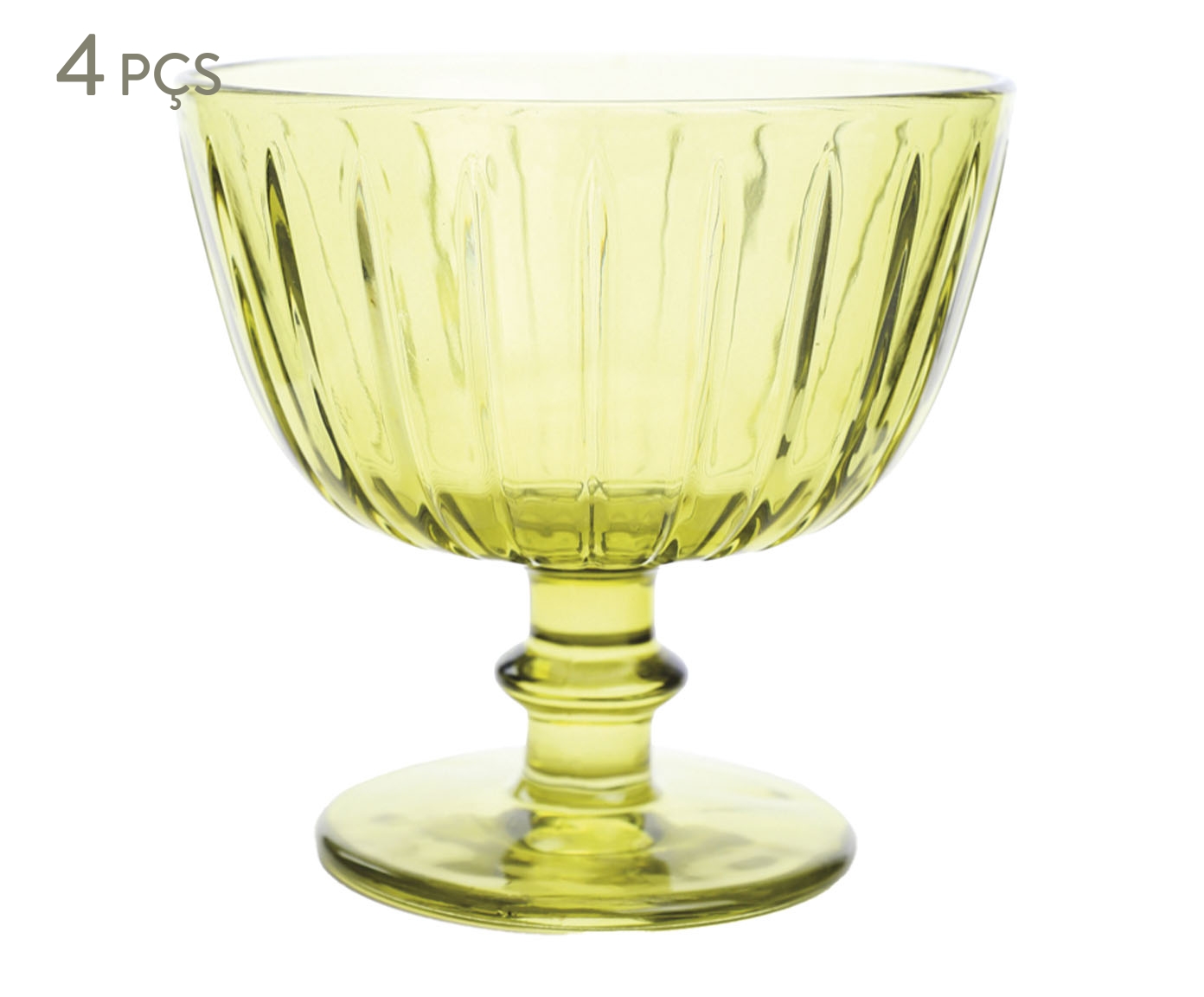 Jogo de Ta&ccedil;as Sobremesa Vidro Verde - 270ml - image 0